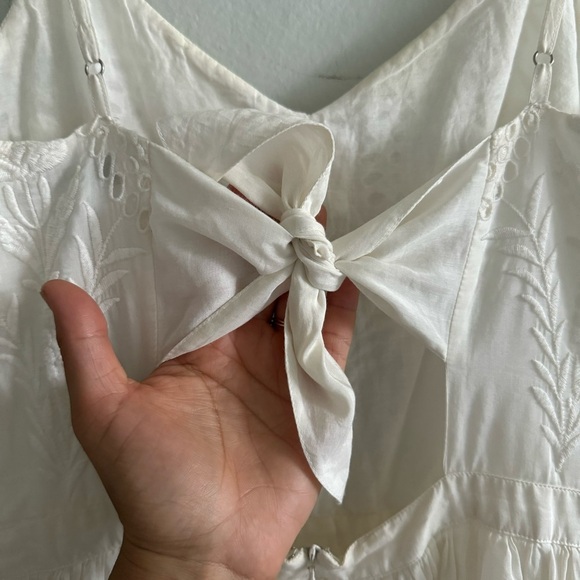 Joie Cotton Silk Blend Lace Ivory Mini Summer Sun Dress Size Small Made In India - Picture 10 of 14